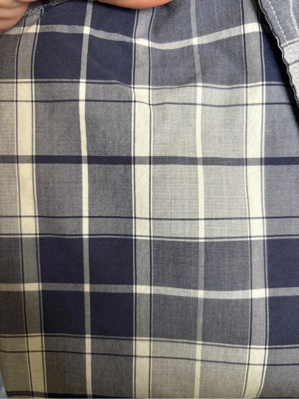 J. Crew Slim Fit Navy Blue Plaid Button Down Cotton Long Sleeve Shirt Size L